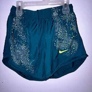 Nike Women's Blue and Yellow Athletic Shorts